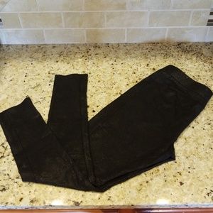 Shiny metallic looking black leggings